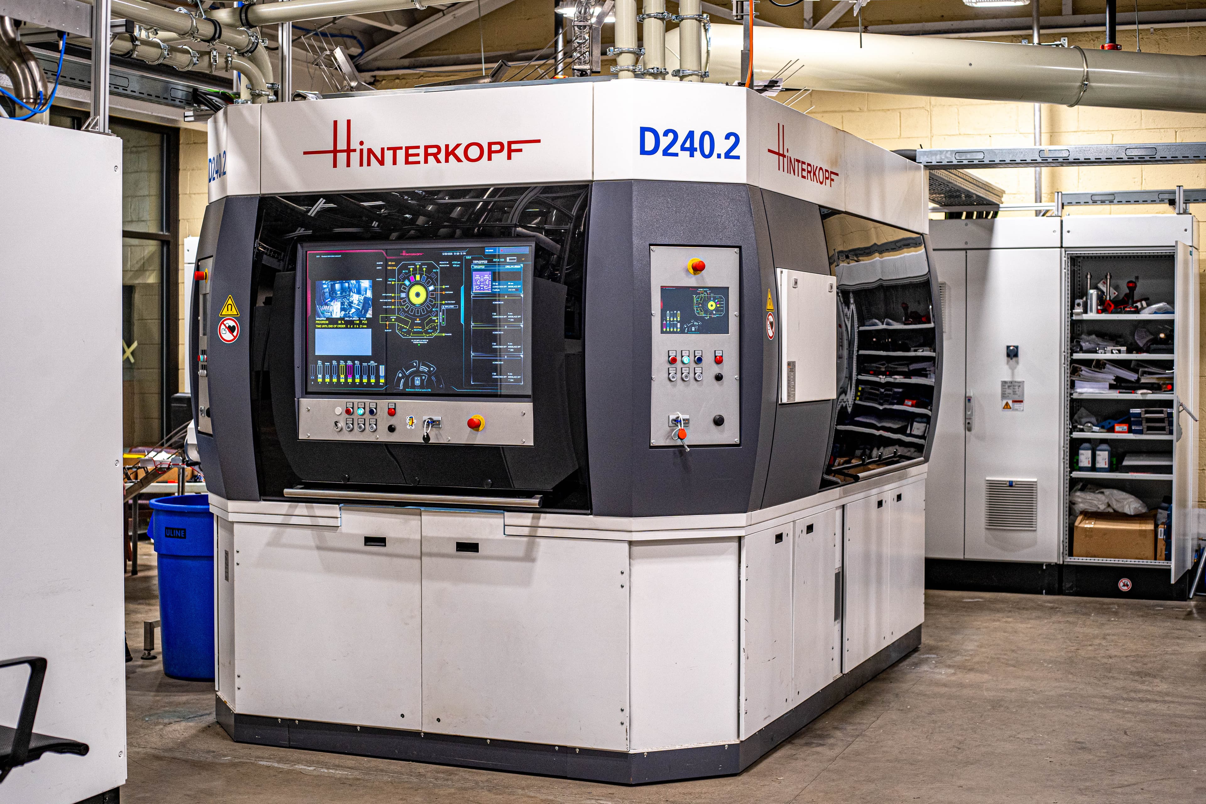 Digitally printed aluminum beverage cans coming off the line